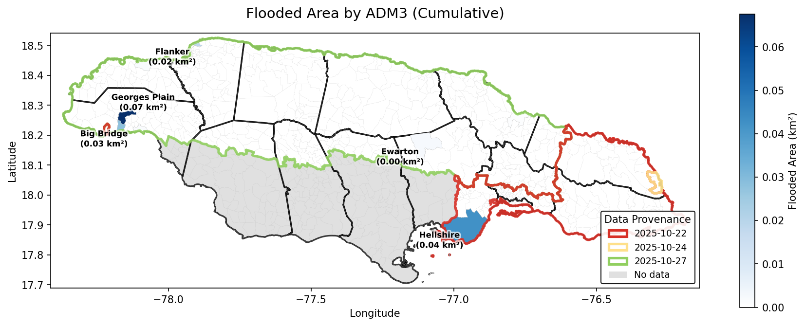 Jamaica — Flooded Area (Cumulative)